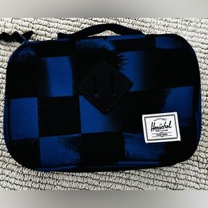 Herschel Blue Checkered Travel Pouch